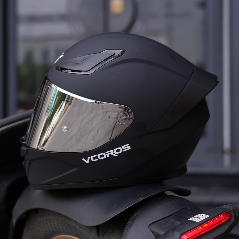 VCOROS Motorcycle Helmets Visor Shield WS-609 Full Face Helmet Visor Replacement Accessories (Chrome Silver) - Image 3